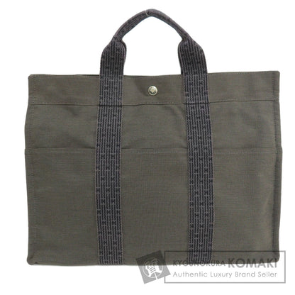 HERMES エルメス エールラインMM ハンドバッグ キャンバス レディース 中古