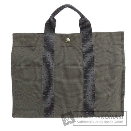HERMES エルメス エールラインMM ハンドバッグ キャンバス レディース 中古