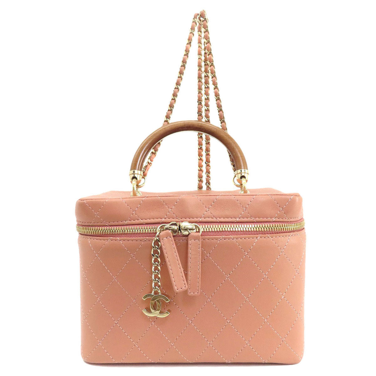 CHANEL シャネル バニティ 2WAY ゴールド金具 ハンドバッグ カーフ レディース 中古