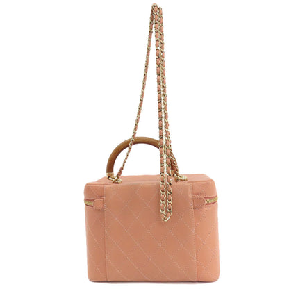 CHANEL シャネル バニティ 2WAY ゴールド金具 ハンドバッグ カーフ レディース 中古