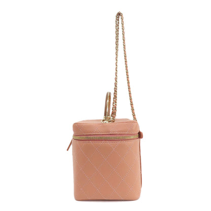 CHANEL シャネル バニティ 2WAY ゴールド金具 ハンドバッグ カーフ レディース 中古