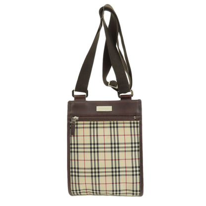 BURBERRY バーバリー ノバチェック ショルダーバッグ キャンバス レディース 中古