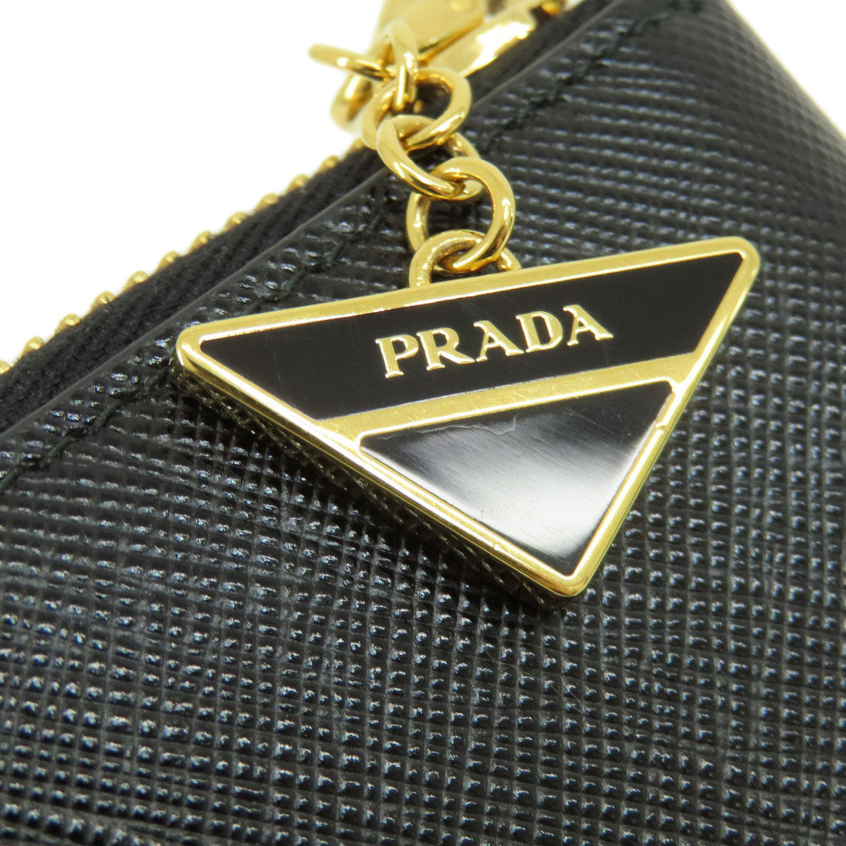 PRADA プラダ サフィアーノ ロゴ金具 コインケース レザー レディース 中古