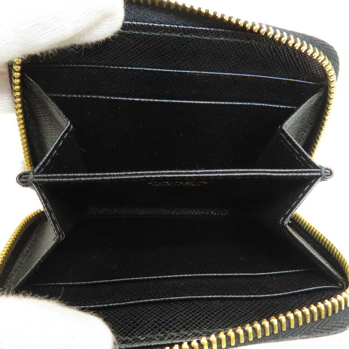PRADA プラダ サフィアーノ ロゴ金具 コインケース レザー レディース 中古