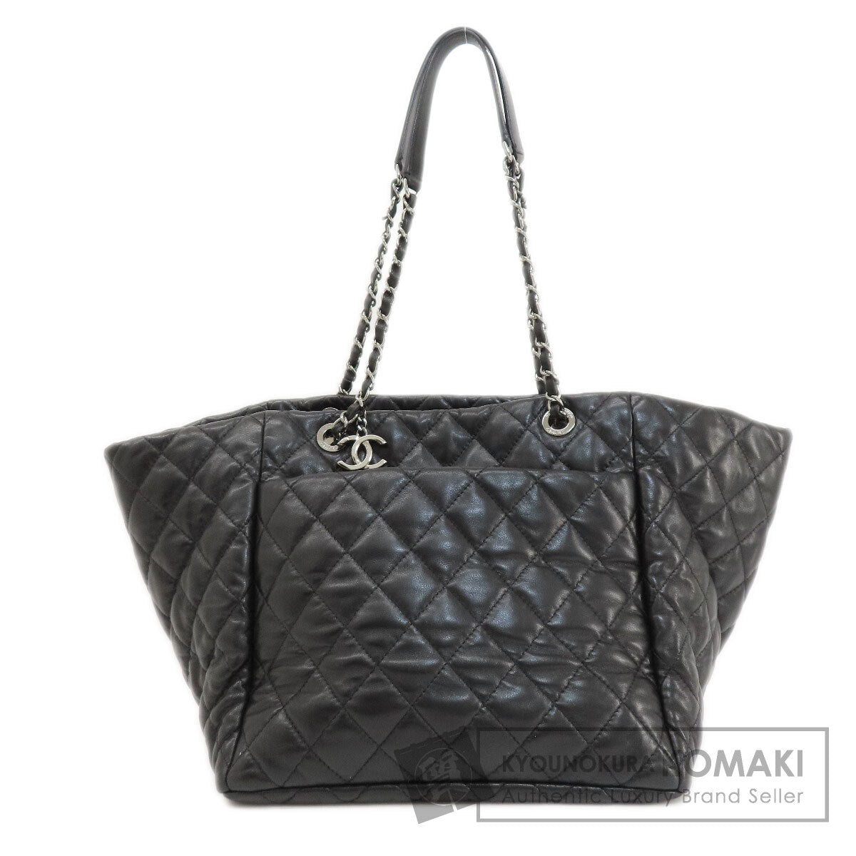 CHANEL シャネル マトラッセ シルバー金具 トートバッグ ラムスキン レディース 中古