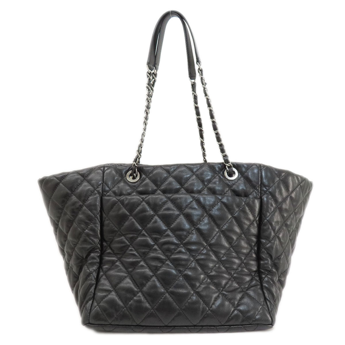 CHANEL シャネル マトラッセ シルバー金具 トートバッグ ラムスキン レディース 中古