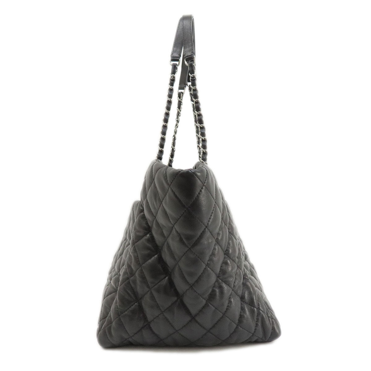 CHANEL シャネル マトラッセ シルバー金具 トートバッグ ラムスキン レディース 中古