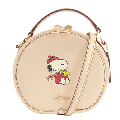 COACH コーチ CE845 キャンティーン ピーナッツコラボ 2WAY ハンドバッグ レザー レディース 中古