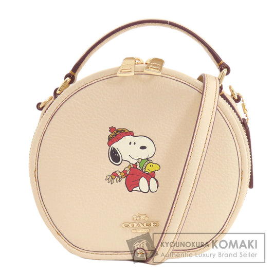 COACH コーチ CE845 キャンティーン ピーナッツコラボ 2WAY ハンドバッグ レザー レディース 中古