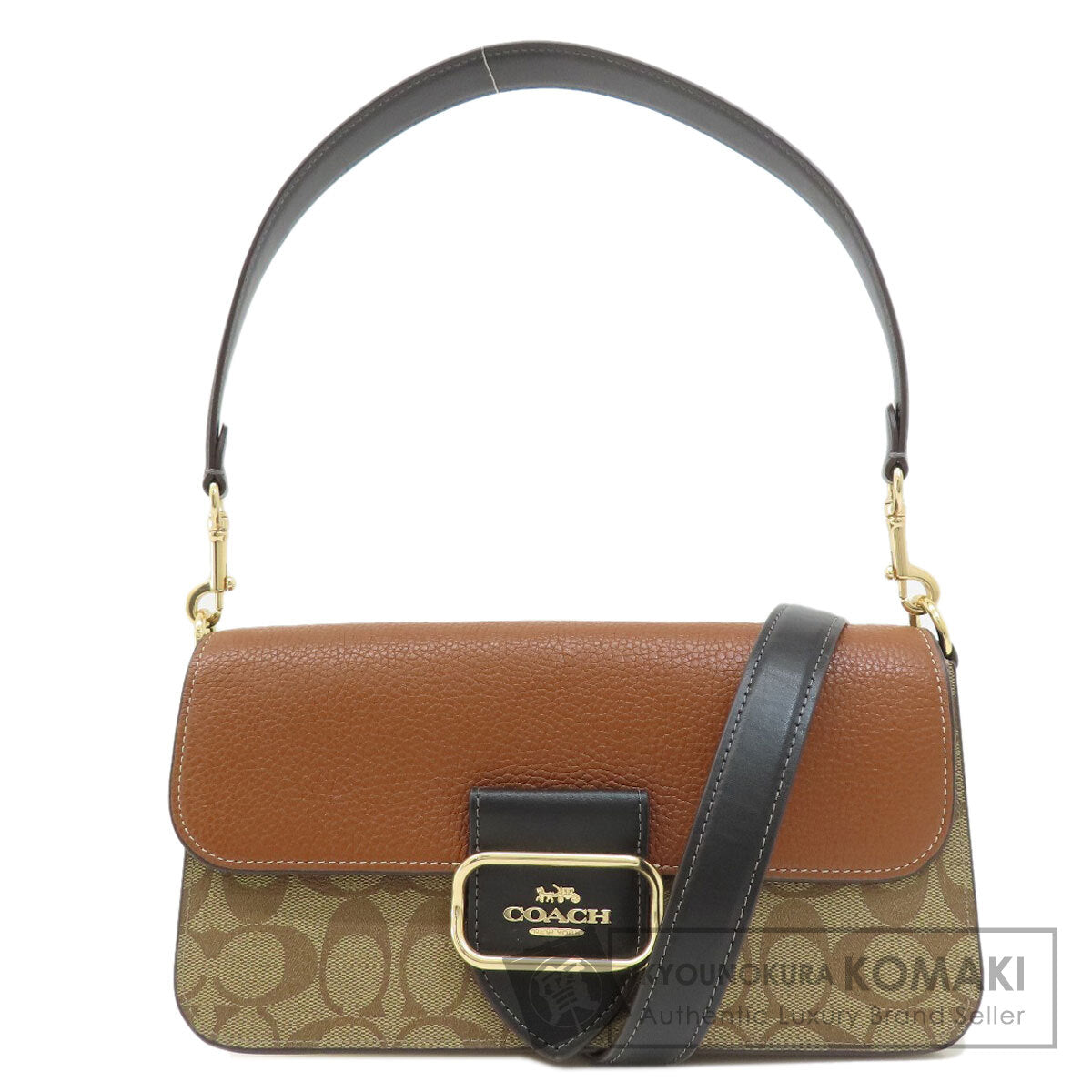 COACH コーチ CE560 モーガン ショルダー バッグ カラーブロック シグネチャー ショルダーバッグ PVC レディース 中古