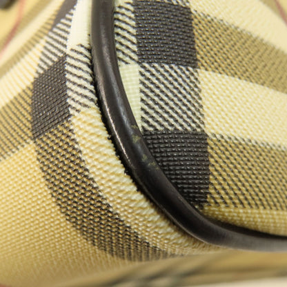 BURBERRY バーバリー ノバチェック ハンドバッグ PVC レディース 中古