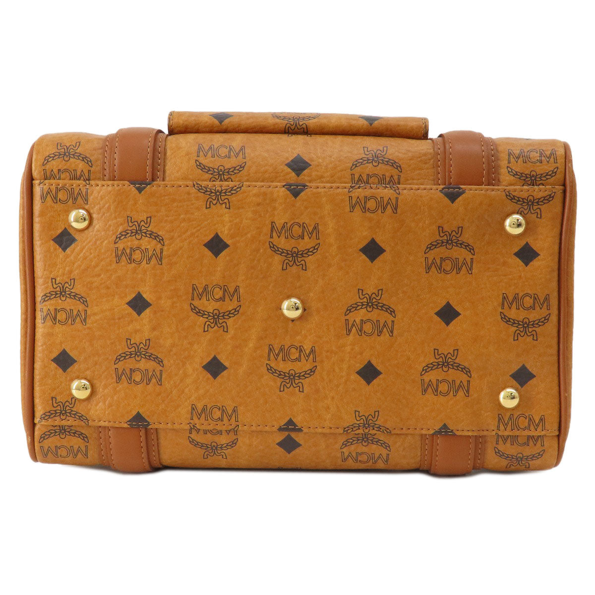 MCM エムシーエム ロゴ ボストンバッグ PVC レディース 中古