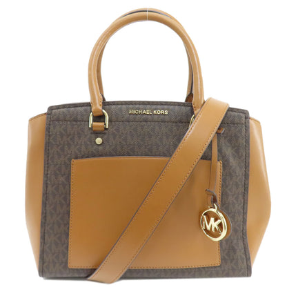 Michael Kors マイケルコース MKシグネチャー 2WAY トートバッグ PVC レディース 中古