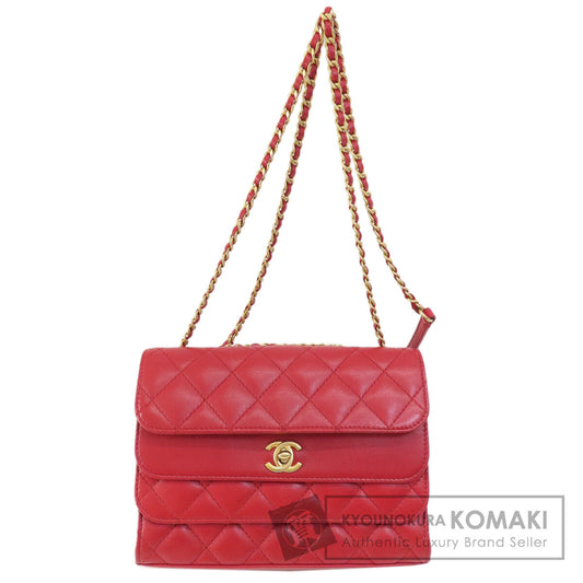 CHANEL シャネル チェーンショルダー マトラッセ シルバー金具 ショルダーバッグ ラムスキン レディース 中古