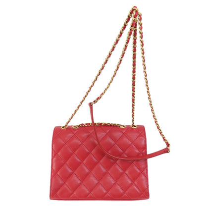 CHANEL シャネル チェーンショルダー マトラッセ シルバー金具 ショルダーバッグ ラムスキン レディース 中古