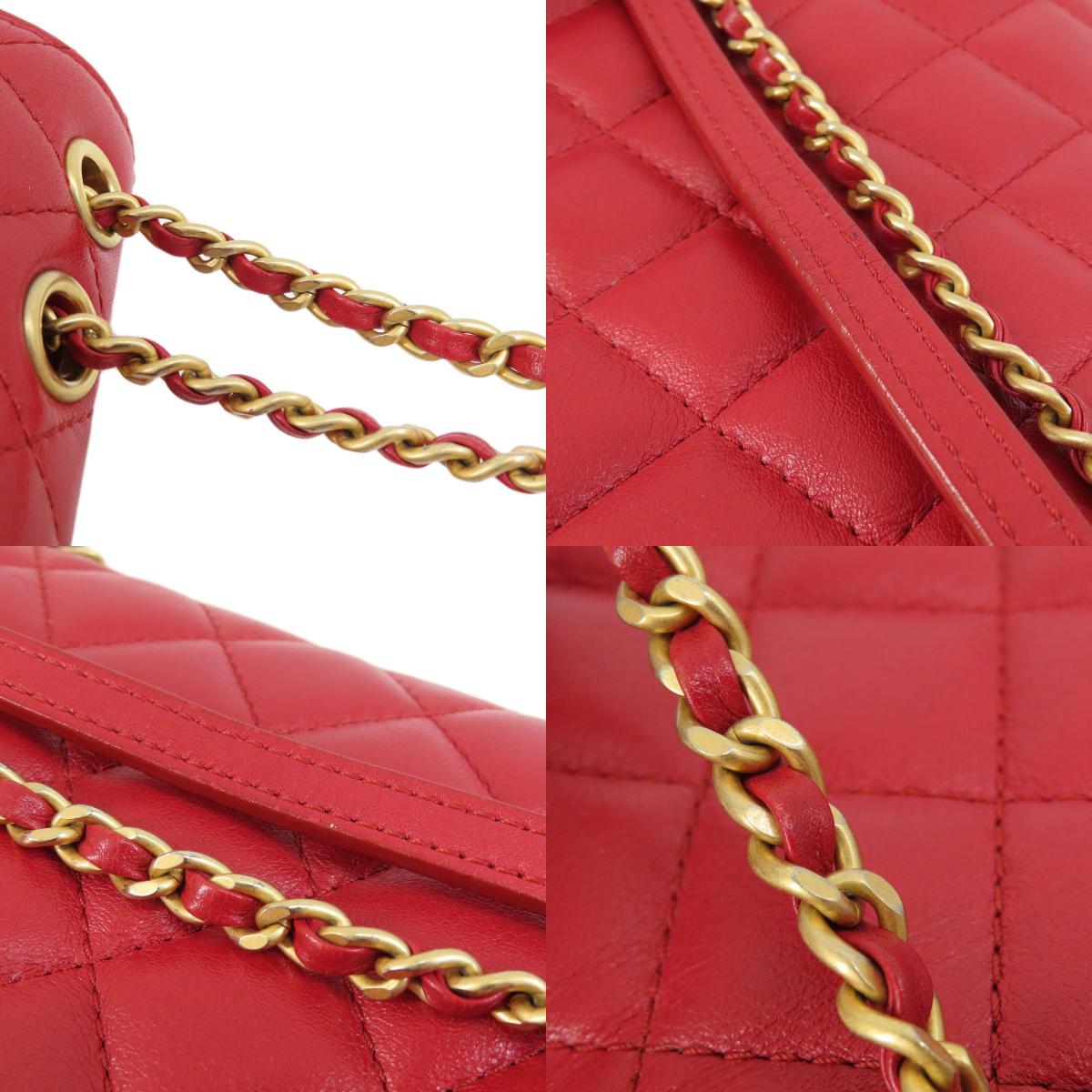 CHANEL シャネル チェーンショルダー マトラッセ シルバー金具 ショルダーバッグ ラムスキン レディース 中古