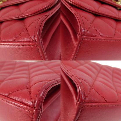 CHANEL シャネル チェーンショルダー マトラッセ シルバー金具 ショルダーバッグ ラムスキン レディース 中古