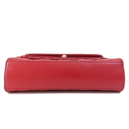 CHANEL シャネル チェーンショルダー マトラッセ シルバー金具 ショルダーバッグ ラムスキン レディース 中古