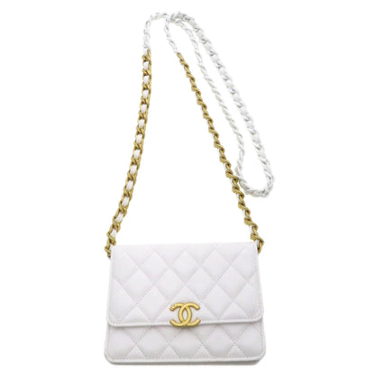CHANEL シャネル チェーンウォレット ココマーク マトラッセ ショルダーバッグ ラムスキン レディース 中古