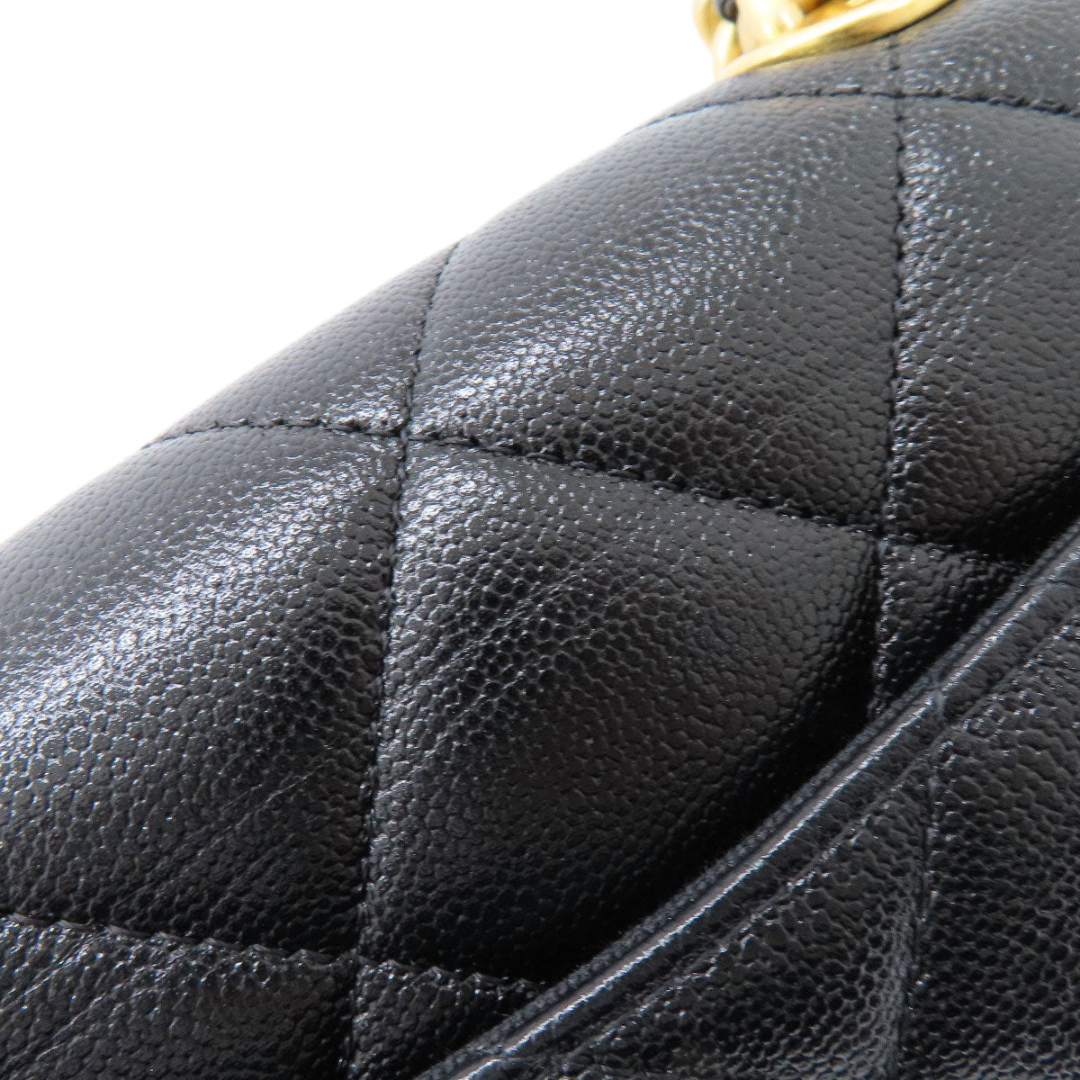 CHANEL シャネル チェーンショルダー マトラッセ ココマーク ゴールド金具 ショルダーバッグ グレインド カーフスキン レディース 中古