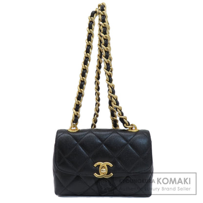 CHANEL シャネル チェーンショルダー マトラッセ ココマーク ゴールド金具 ショルダーバッグ グレインド カーフスキン レディース 中古