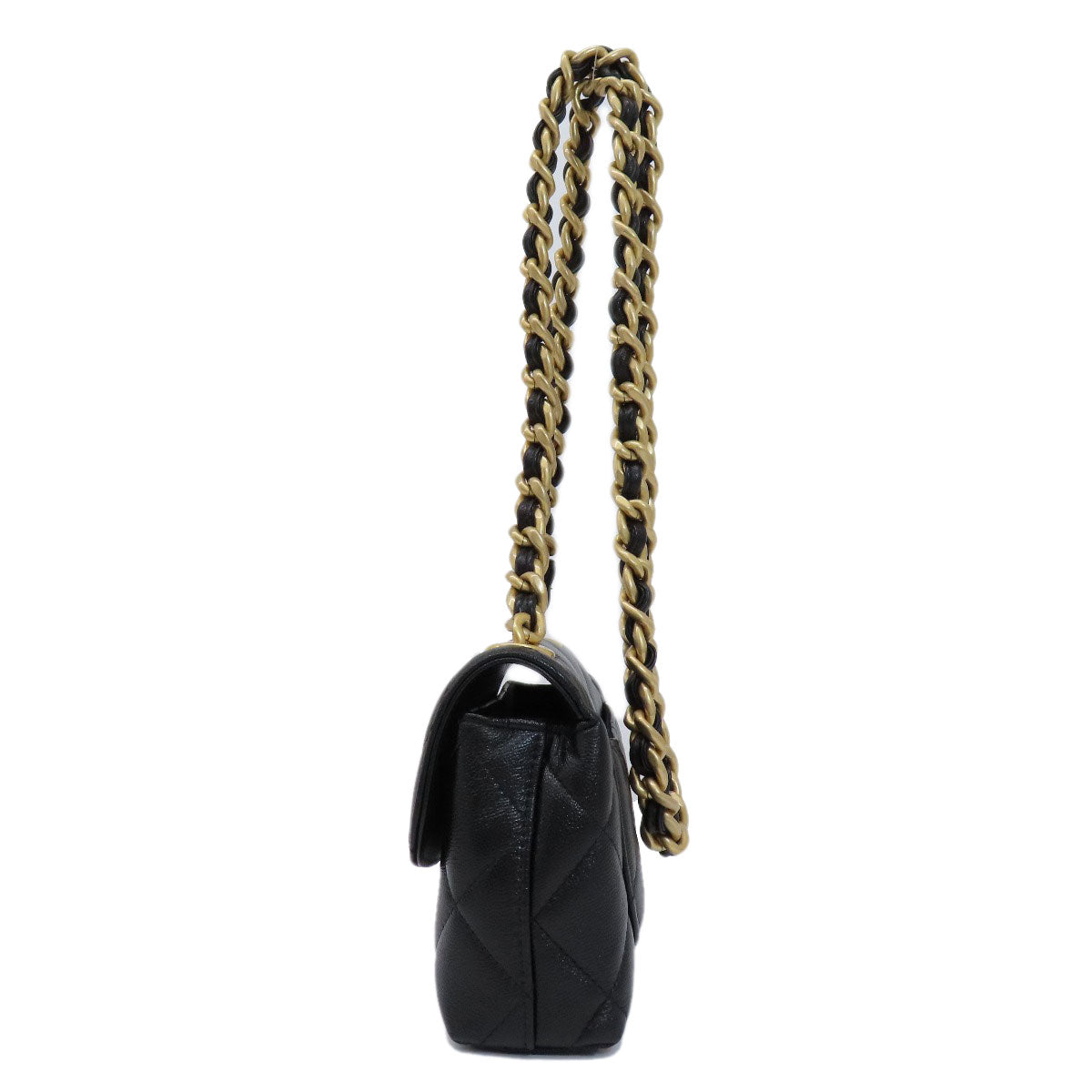 CHANEL シャネル チェーンショルダー マトラッセ ココマーク ゴールド金具 ショルダーバッグ グレインド カーフスキン レディース 中古
