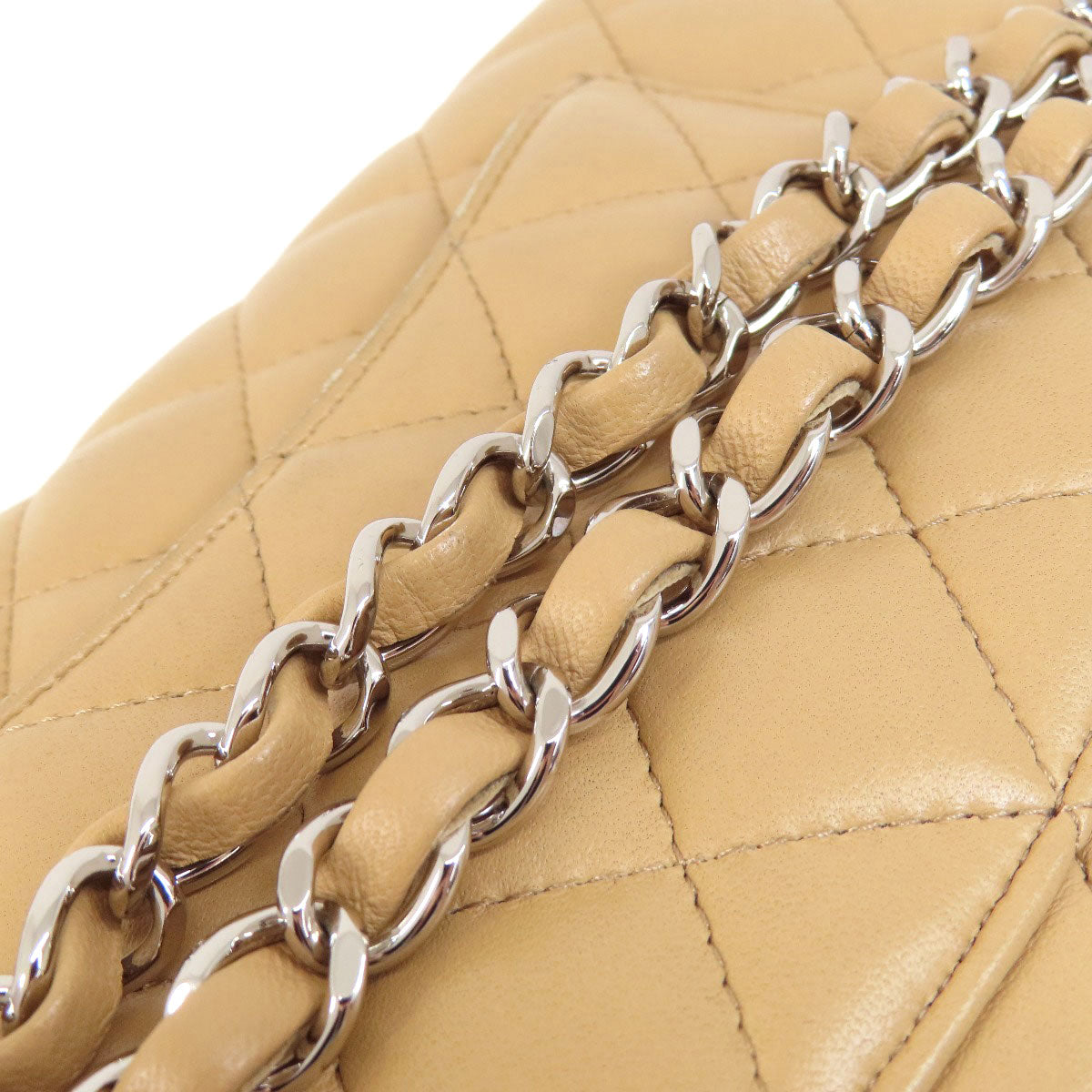 CHANEL シャネル チェーンショルダー マトラッセ シルバー金具 ショルダーバッグ ラムスキン レディース 中古