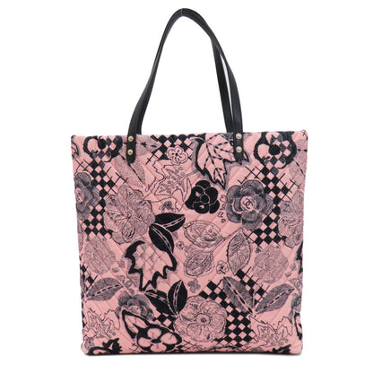 CHANEL シャネル カメリア リボントート トートバッグ コットン レディース 中古