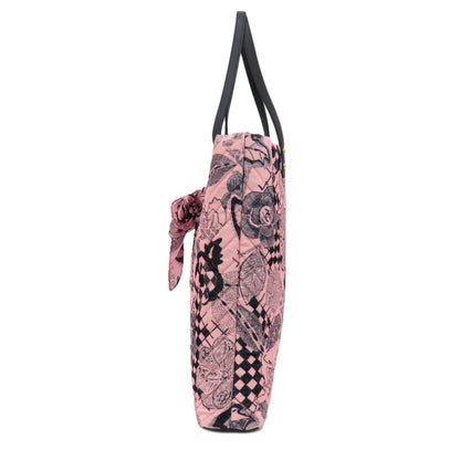 CHANEL シャネル カメリア リボントート トートバッグ コットン レディース 中古