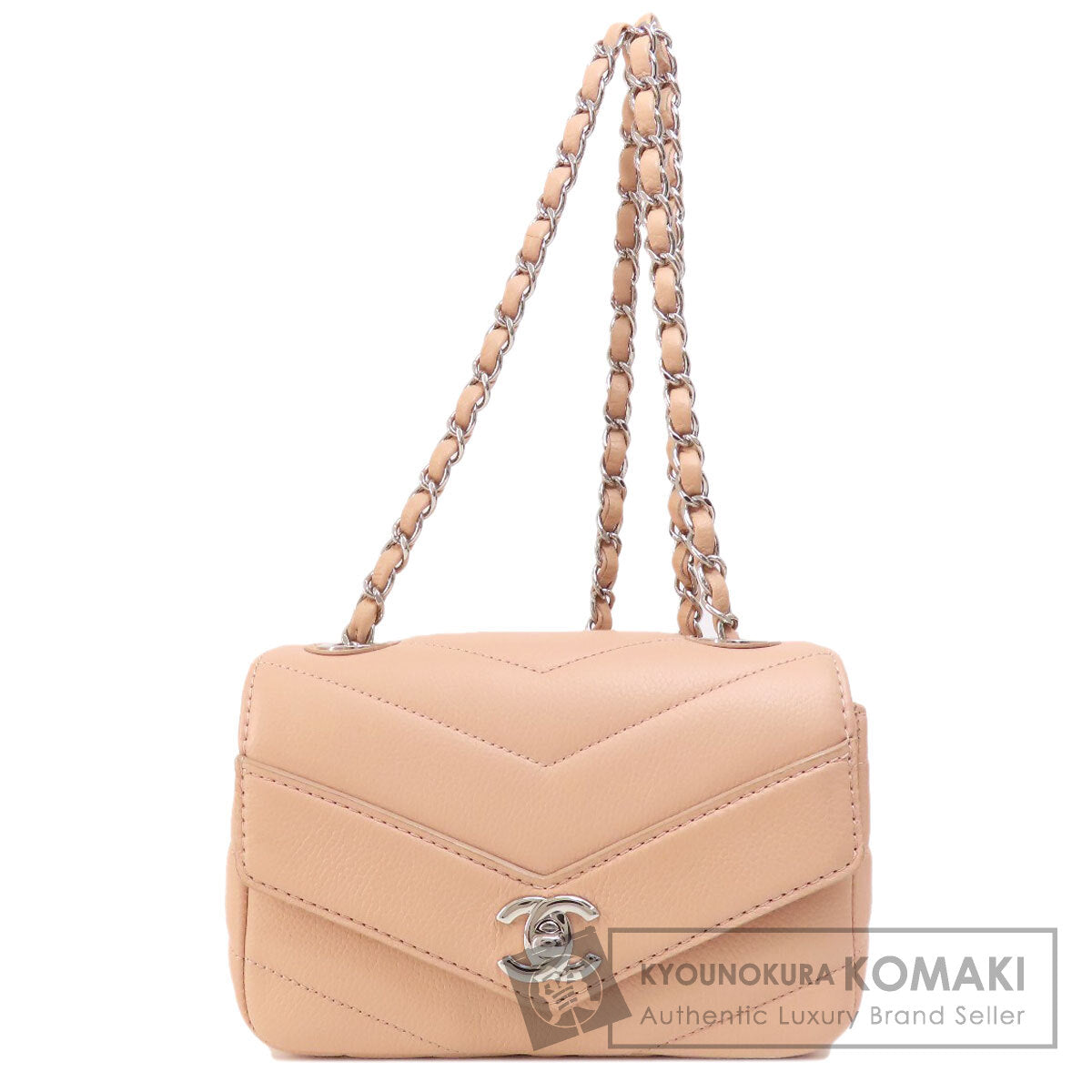 CHANEL シャネル チェーンショルダー マトラッセ シルバー金具 ショルダーバッグ グレインド カーフスキン レディース 中古