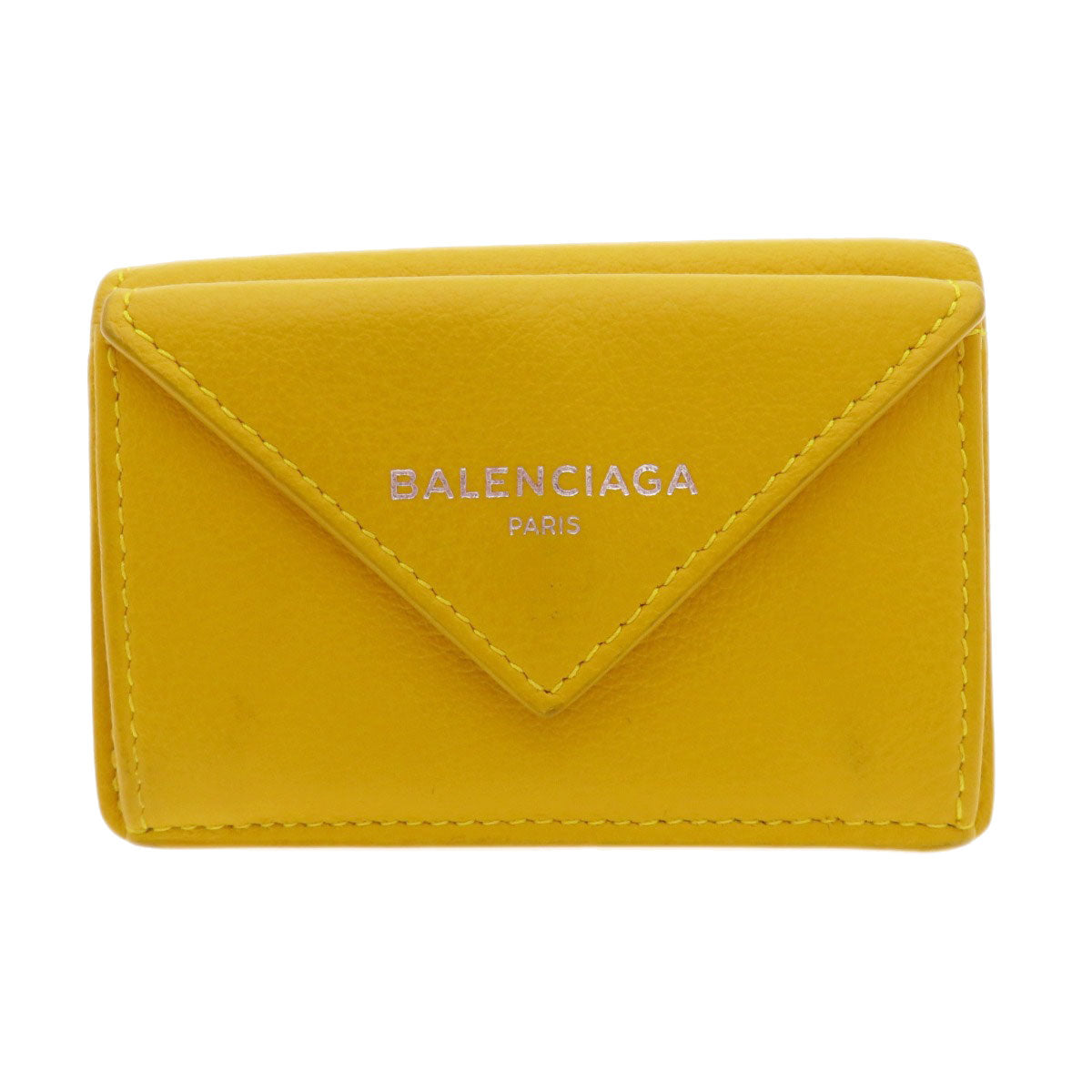 BALENCIAGA バレンシアガ 391446 コンパクトウォレット ペーパー 二つ折り財布（小銭入れあり） カーフ レディース 中古