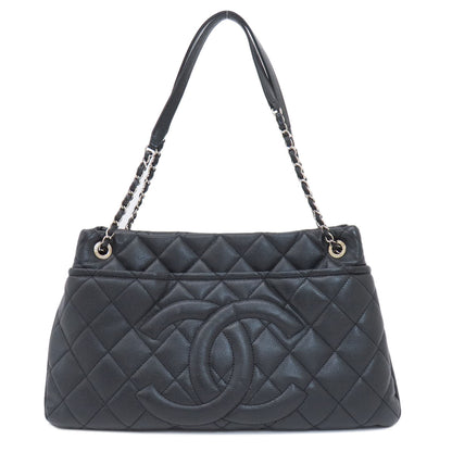 CHANEL シャネル ココマーク マトラッセ シルバー金具 トートバッグ ソフト グレインド カーフスキン レディース 中古
