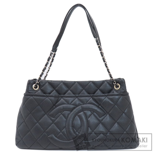 CHANEL シャネル ココマーク マトラッセ シルバー金具 トートバッグ ソフト グレインド カーフスキン レディース 中古