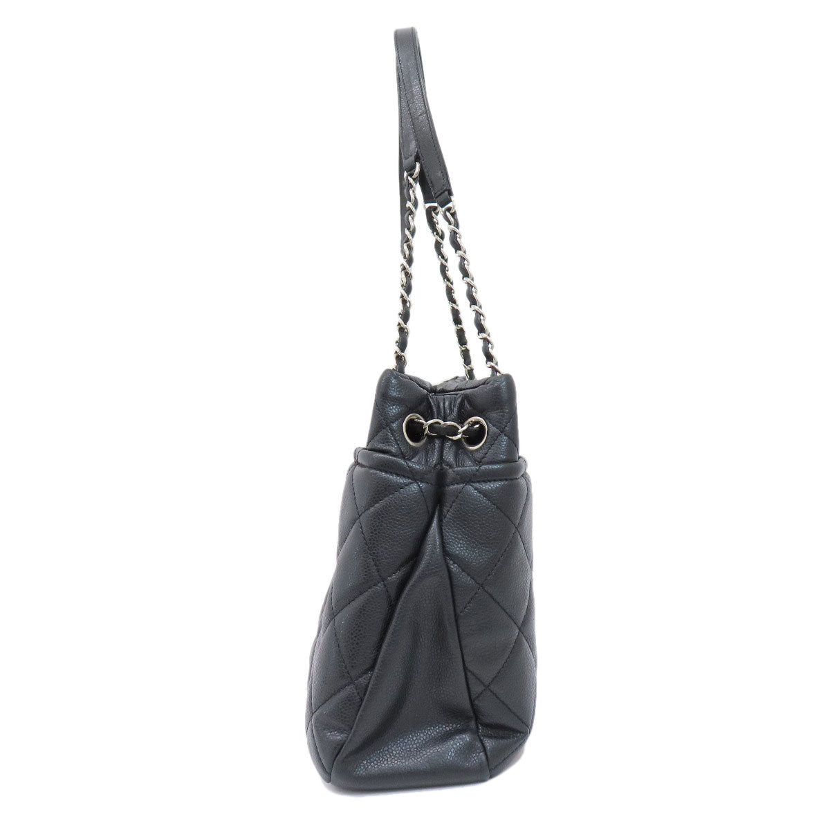 CHANEL シャネル ココマーク マトラッセ シルバー金具 トートバッグ ソフト グレインド カーフスキン レディース 中古