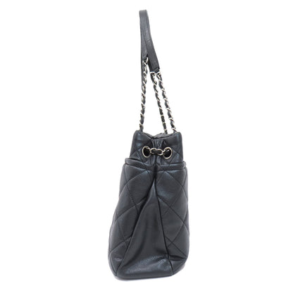 CHANEL シャネル ココマーク マトラッセ シルバー金具 トートバッグ ソフト グレインド カーフスキン レディース 中古
