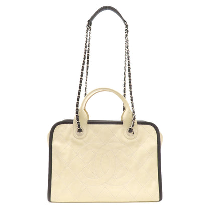 CHANEL シャネル ココマーク 2WAY シルバー金具 トートバッグ グレインド カーフスキン レディース 中古