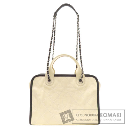 CHANEL シャネル ココマーク 2WAY シルバー金具 トートバッグ グレインド カーフスキン レディース 中古