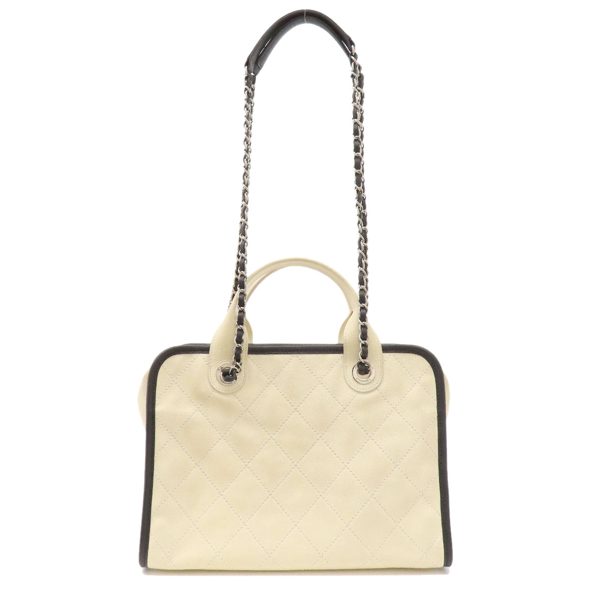 CHANEL シャネル ココマーク 2WAY シルバー金具 トートバッグ グレインド カーフスキン レディース 中古