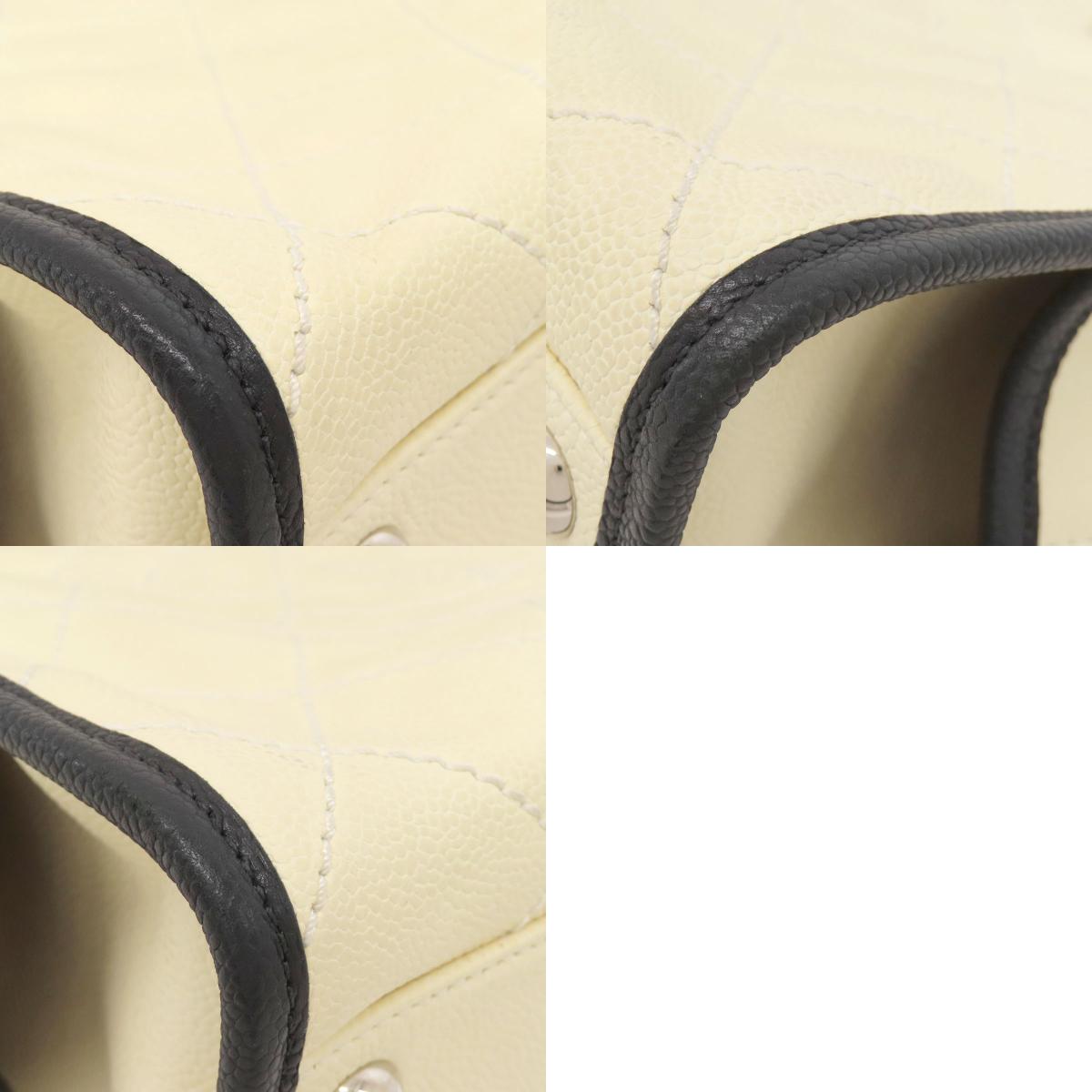 CHANEL シャネル ココマーク 2WAY シルバー金具 トートバッグ グレインド カーフスキン レディース 中古