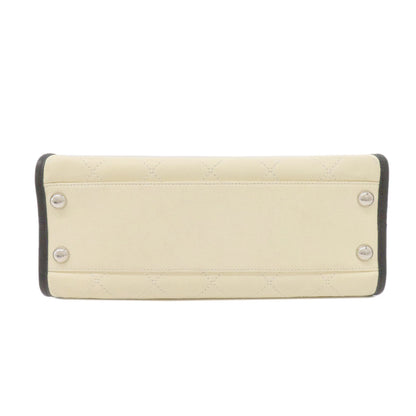 CHANEL シャネル ココマーク 2WAY シルバー金具 トートバッグ グレインド カーフスキン レディース 中古