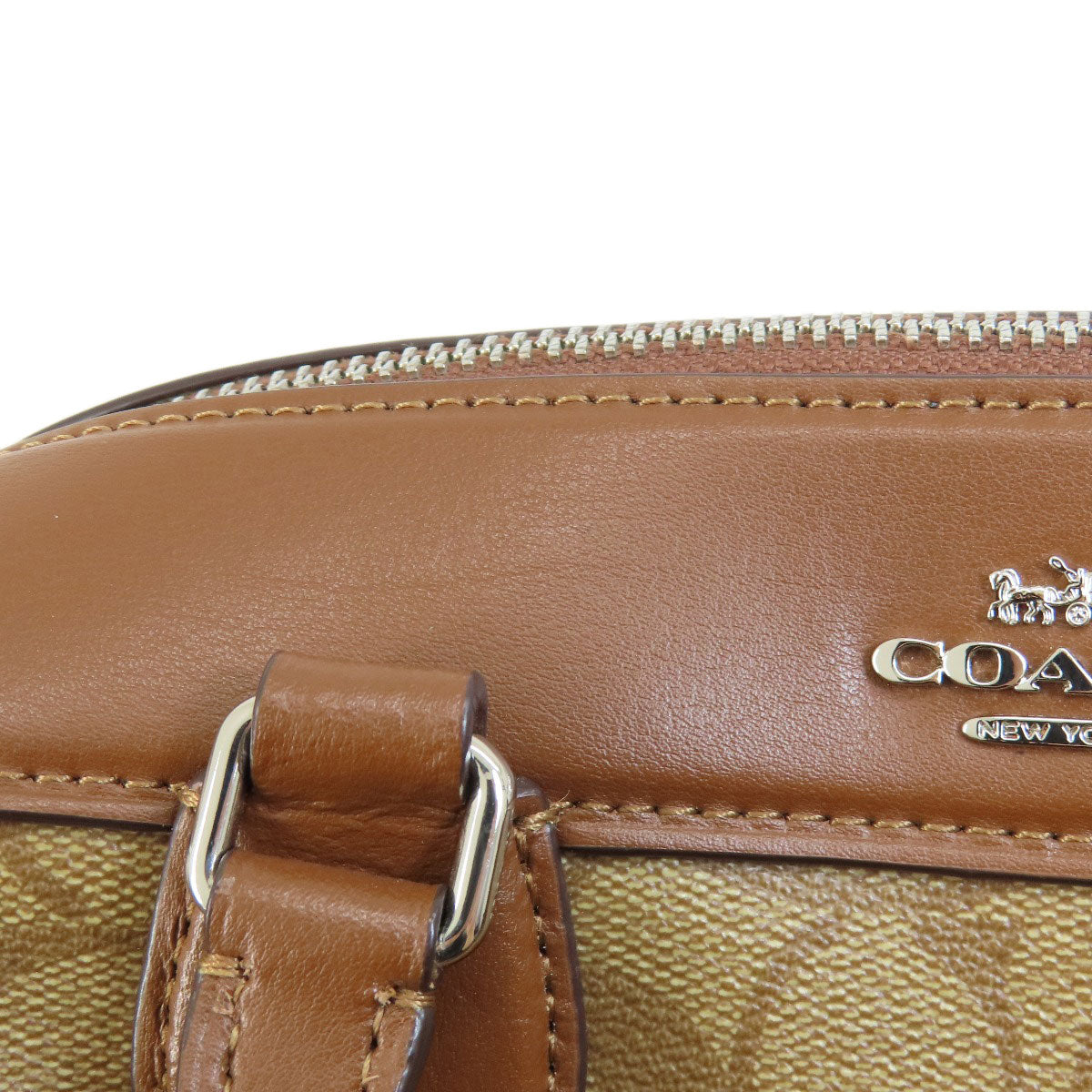 COACH コーチ F73119 シグネチャー 2WAY ハンドバッグ PVC レディース 中古