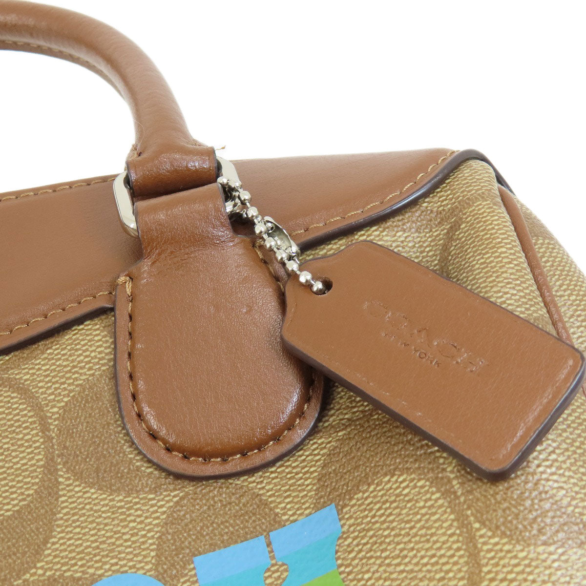 COACH コーチ F73119 シグネチャー 2WAY ハンドバッグ PVC レディース 中古