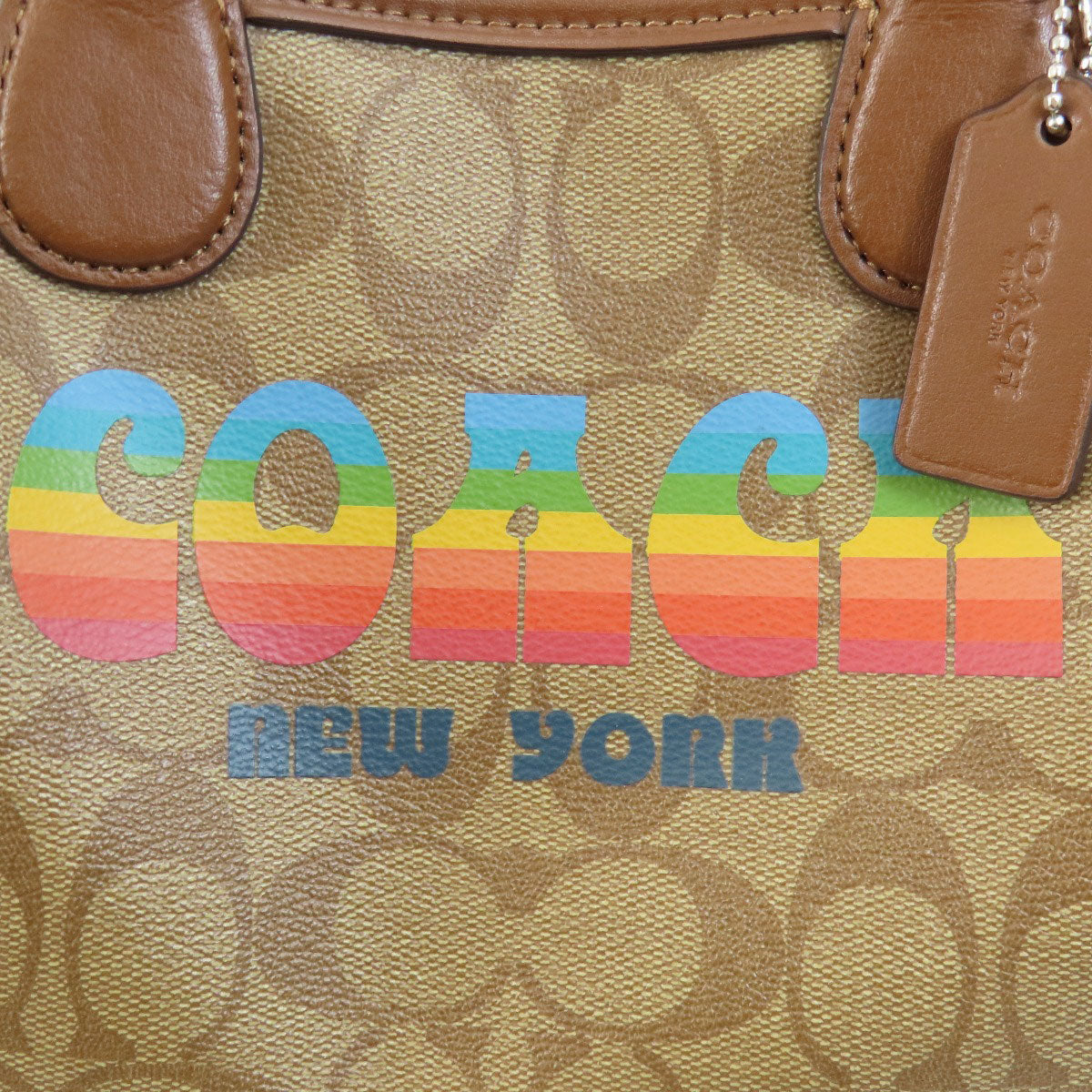 COACH コーチ F73119 シグネチャー 2WAY ハンドバッグ PVC レディース 中古