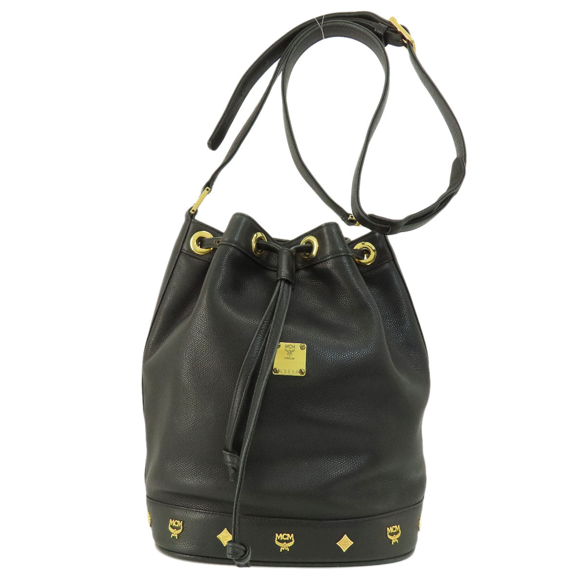 MCM エム・シー・エム ロゴ金具 ショルダーバッグ レザー レディース 中古