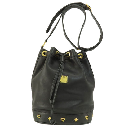 MCM エム・シー・エム ロゴ金具 ショルダーバッグ レザー レディース 中古
