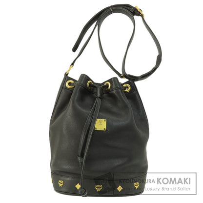 MCM エム・シー・エム ロゴ金具 ショルダーバッグ レザー レディース 中古