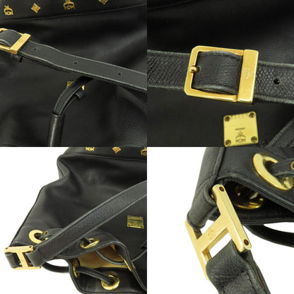 MCM エム・シー・エム ロゴ金具 ショルダーバッグ レザー レディース 中古
