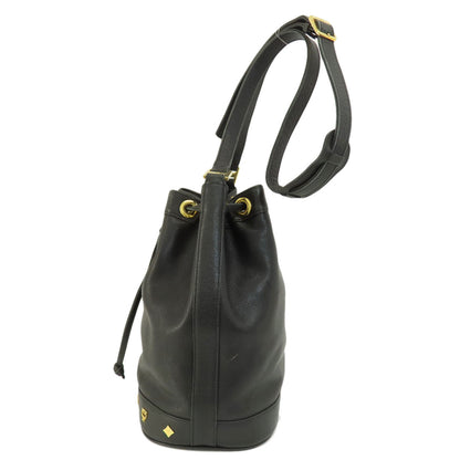 MCM エム・シー・エム ロゴ金具 ショルダーバッグ レザー レディース 中古