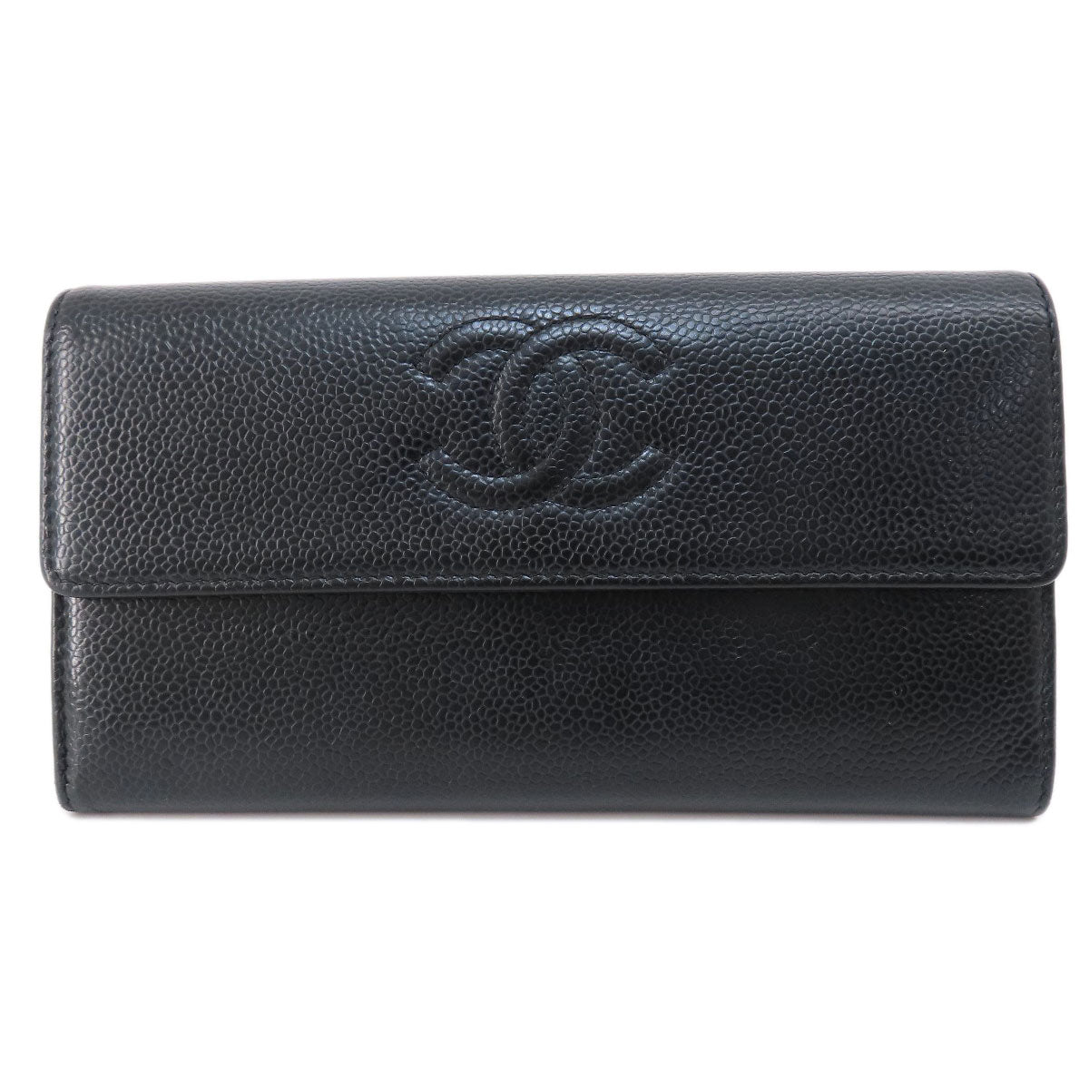 CHANEL シャネル ココマーク シルバー金具 長財布（小銭入れあり） グレインド カーフスキン レディース 中古