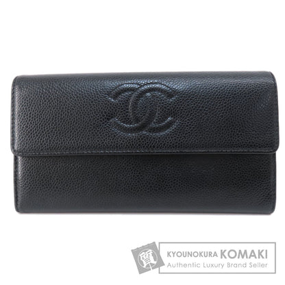 CHANEL シャネル ココマーク シルバー金具 長財布（小銭入れあり） グレインド カーフスキン レディース 中古